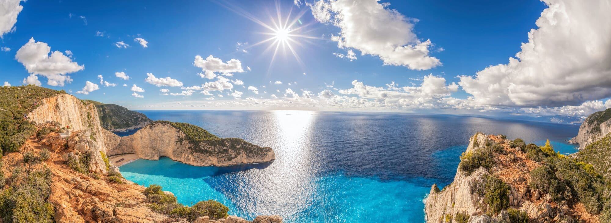 Zakynthos island coastline aerial view