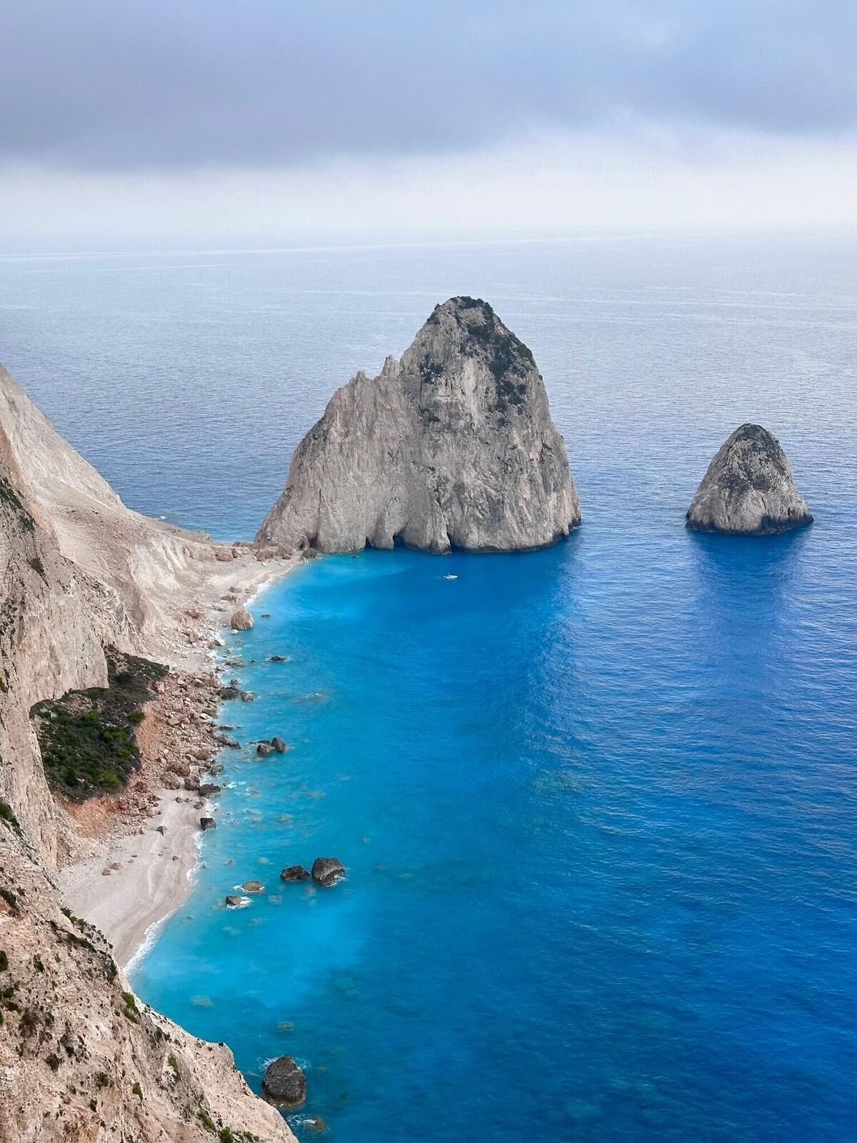 Myzithres rock stacks on a moody cloudy day with dramatic sky