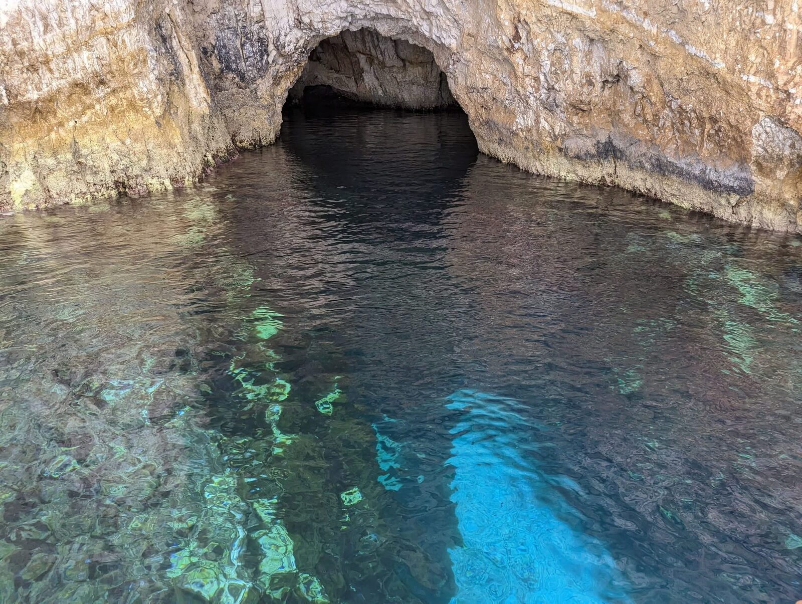 Wide aerial-style view of the Potamitis Diving Spot from above