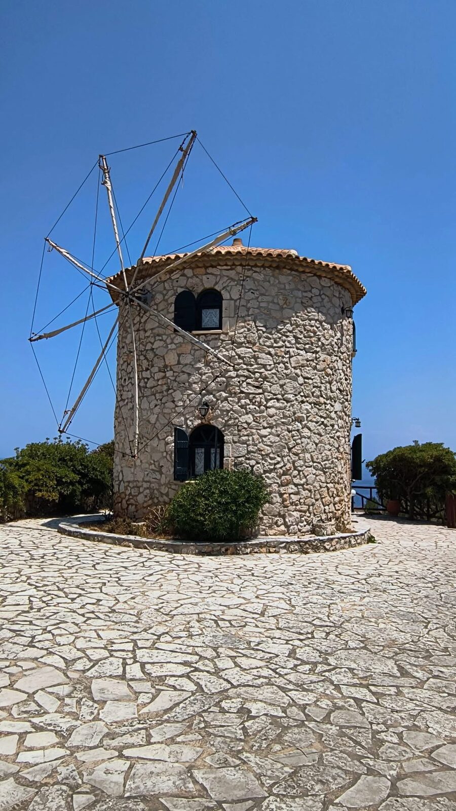 Wide panoramic view of the cape and the Ionian sea from Potamitis